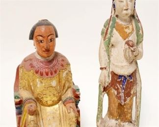 1139	2 WOOD CARVED POLYCHROME FIGURES, LARGEST APPROXIMATELY 12 IN HIGH
