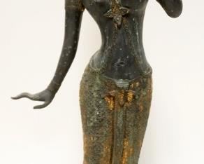 1156	LARGE ASIAN BRONZE DEITY STATUE, APPROXIMATELY 22 1/2 IN HIGH
