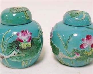 1159	2 ASIAN COVERED JARS, APPROXIMATELY 5 IN HIGH
