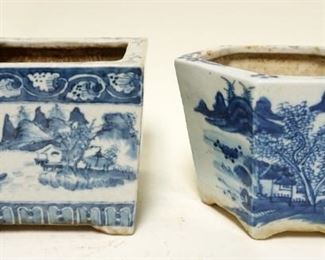 1164	2 BLUE & WHAITE ASIAN PLANTERS, APPROXIMATELY 5 1/ IN HIGH
