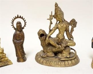 1168	GROUP OF 4 BRASS METAL DEITIES, TALLEST APPROXIMATELY 9 IN
