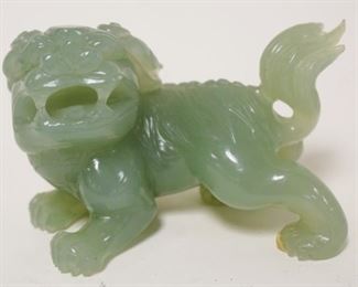 1176	CARVED ASIAN JADE FOO DOG, APPROXIMATELY 3 IN HIGH

