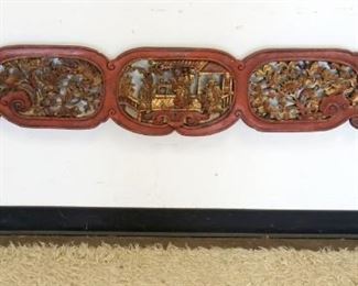 1178	LARGE ASIAN FRETWORK INTRICATE WOOD CARVING, APPROXIMATELY 72 IN X 26 IN HIGH
