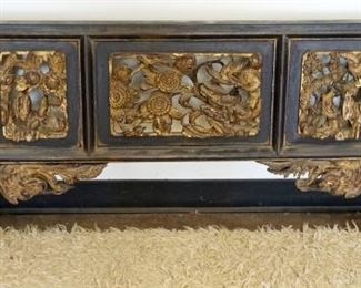 1179	LARGE ASIAN FRETWORK INTRICATE WOOD CARVING, APPROXIMATELY 61 IN X 24 IN HIGH

