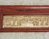 1184	ASIAN WOOD CARVINGS W/GILT PANELS, APPROXIMATELY 83 IN X 13 IN
