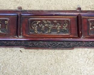 1185	ASIAN WOOD CARVED PANELS, APPROXIMATELY 45 IN X 15 IN HIGH
