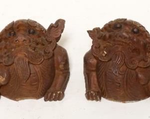 1215	CARVED FOO DOGS, APPROXIMATELY 9 IN LONG
