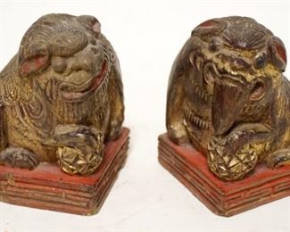 1216	CARVED FOO DOGS, APPROXIMATELY 4 IN HIGH
