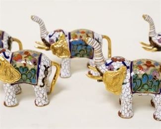1256	LOT OF 5 CLOISONNE ELEPHANTS, APPROXIMATELY 3 IN HIGH
