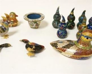 1260	LOT OF ASSORTED CLOISONNE MINIATURES INCLUDING BIRDS & DUCKS, LARGEST APPROXIMATELY 3 IN HIGH
