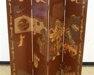 1286	ASIAN 4 PART FOLDING 2 SIDED SCREEN, APPROXIMATELY 16 IN X 72 IN EACH PANEL
