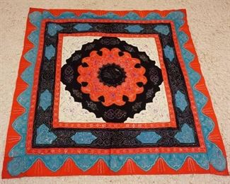 1290	ASIAN EMBROIDERED TABLE CLOTH, APPROXIMATELY 58 IN SQUARE

