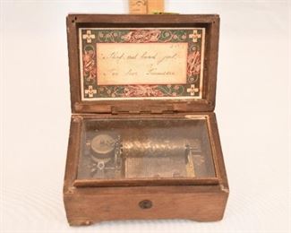Lot #90 - Antique Wooden Music Box