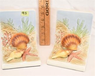 Lot #93 MIJ Ceramic Shell Bookends