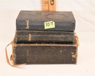 Lot #107 - Antique Bible and Hymnal, Book of Prayer