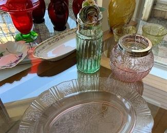 depression glass, colored glass