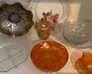 lovely! carnival glass and crystal