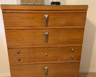 loveley 5 drawer mid century modern chest by United