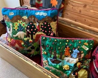 embroidered pillows