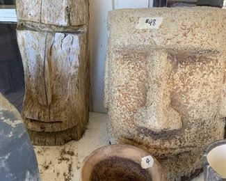 Easter Island art- one stone, one wood