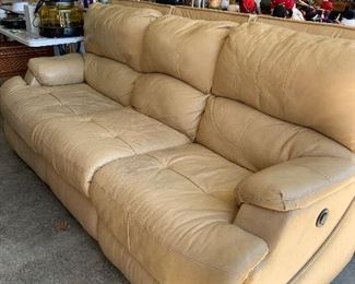 leather sofa with 2 electric recliners