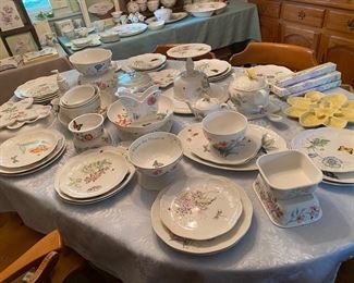 Massive Collection of Lenox Butterfly Garden dinnerware and accessories 