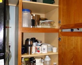 Storage items, and plates, along with mixers and Rubbermaid, and Tupperware storage containers