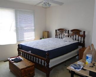 Beautiful bedroom set, with neat and clean mattress and boxspring
