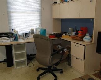 Complete corner office and comfortable office chair too