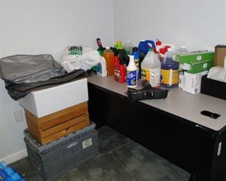 Lots and lots of cleaning supplies are being offered