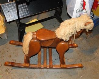 Solid wood rocking horse