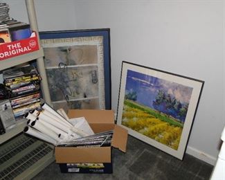 Frame art, and the collection of movie posters that we have are simply amazing, and some vinyl too