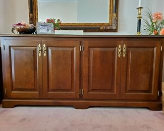 Custom Amish Style Audio Console with Glass Top