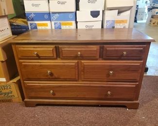 Wood Dresser with Casters