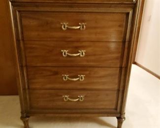 French Regency Highboy... also Dresser with Mirror, End Table and Queen/Double Headboard