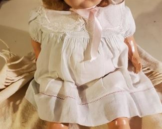 Bisque Doll with Blanket and Accessories