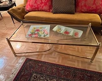 Brass/glass coffee table