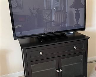 TV stand and Panasonic flatscreen