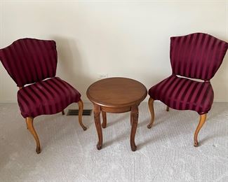 Chairs and round occasional table
