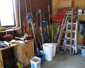 Ladders, and rakes, and cans, and buckets
