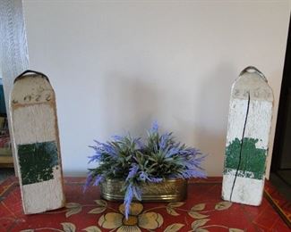 Vintage wooden buoy markers