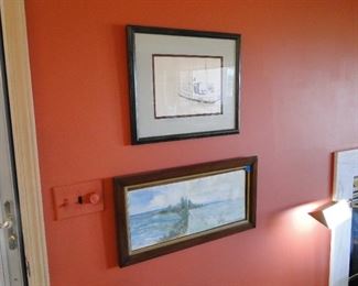 Framed nautical artwork