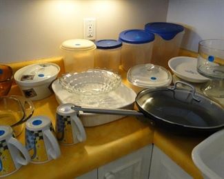 Canisters, and bakeware, Corelle too