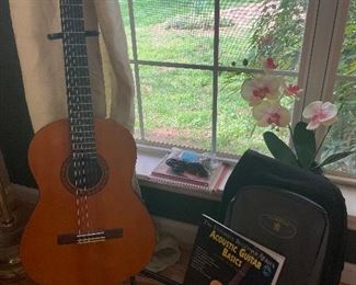 Yamaha guitar with stand 