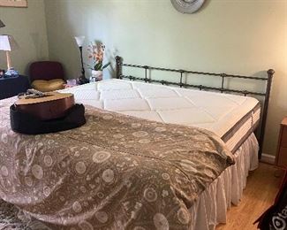 King metal bed frame and king mattress set