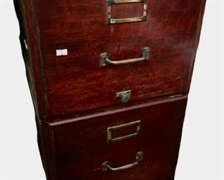 Antique Wooden File Cabinet