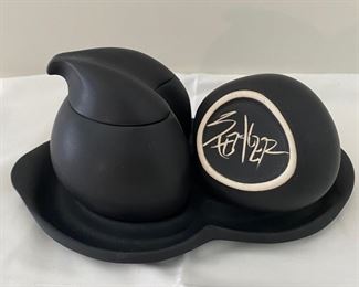 Peter Saenger art ceramic creamer & sugar