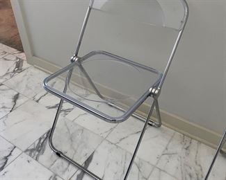 Mid-century modern acrylic & chrome folding chairs