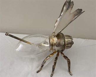 Silver-plated bee sugar bowl