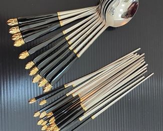Stainless spoons & chopsticks, set